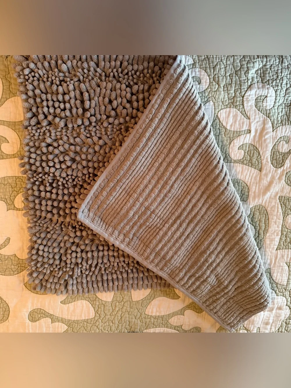 Plush Chenille Bath Mat - Sage green size 21” x 30”